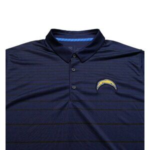 Los Angeles Chargers Polo Shirt Mens XL Blue Nike Dri-Fit On Field Striped NWOT